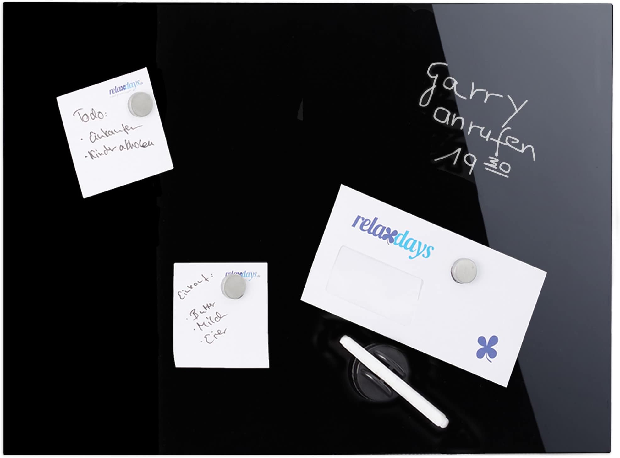 Relaxdays Magnettafel Aus Glas - Whiteboard 20x60 Cm Mit Magneten & Stift