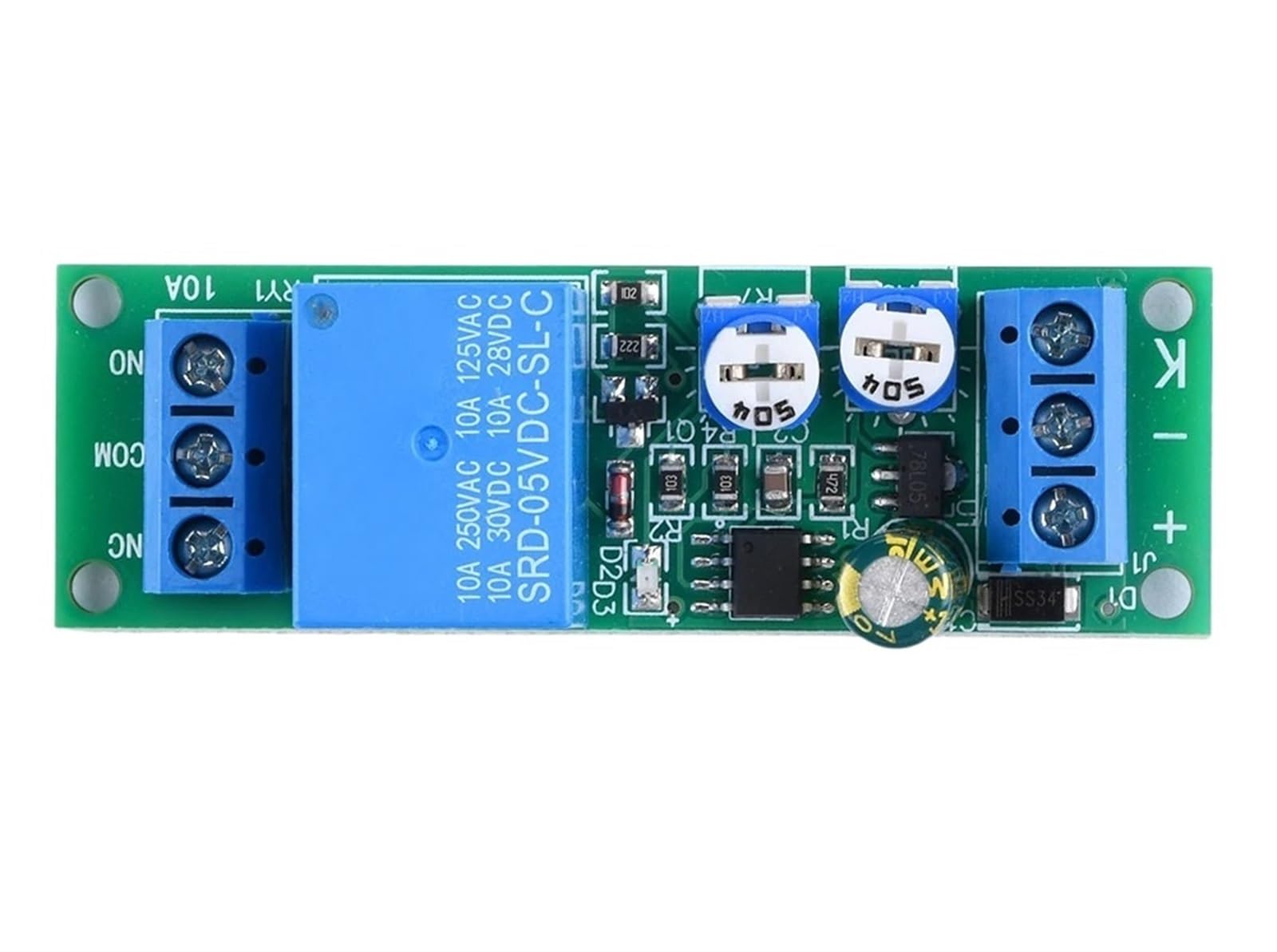Module de relais temporise DC 5V reglable double action de 0 a 15 minutes