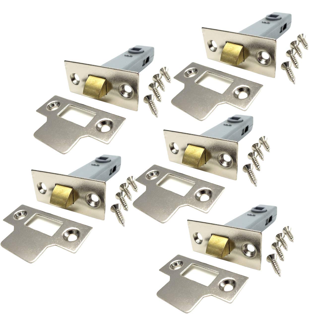 Haven Heritage Tubular Latch Nickle Plated 63mm 2.5" mortice Pack of 5