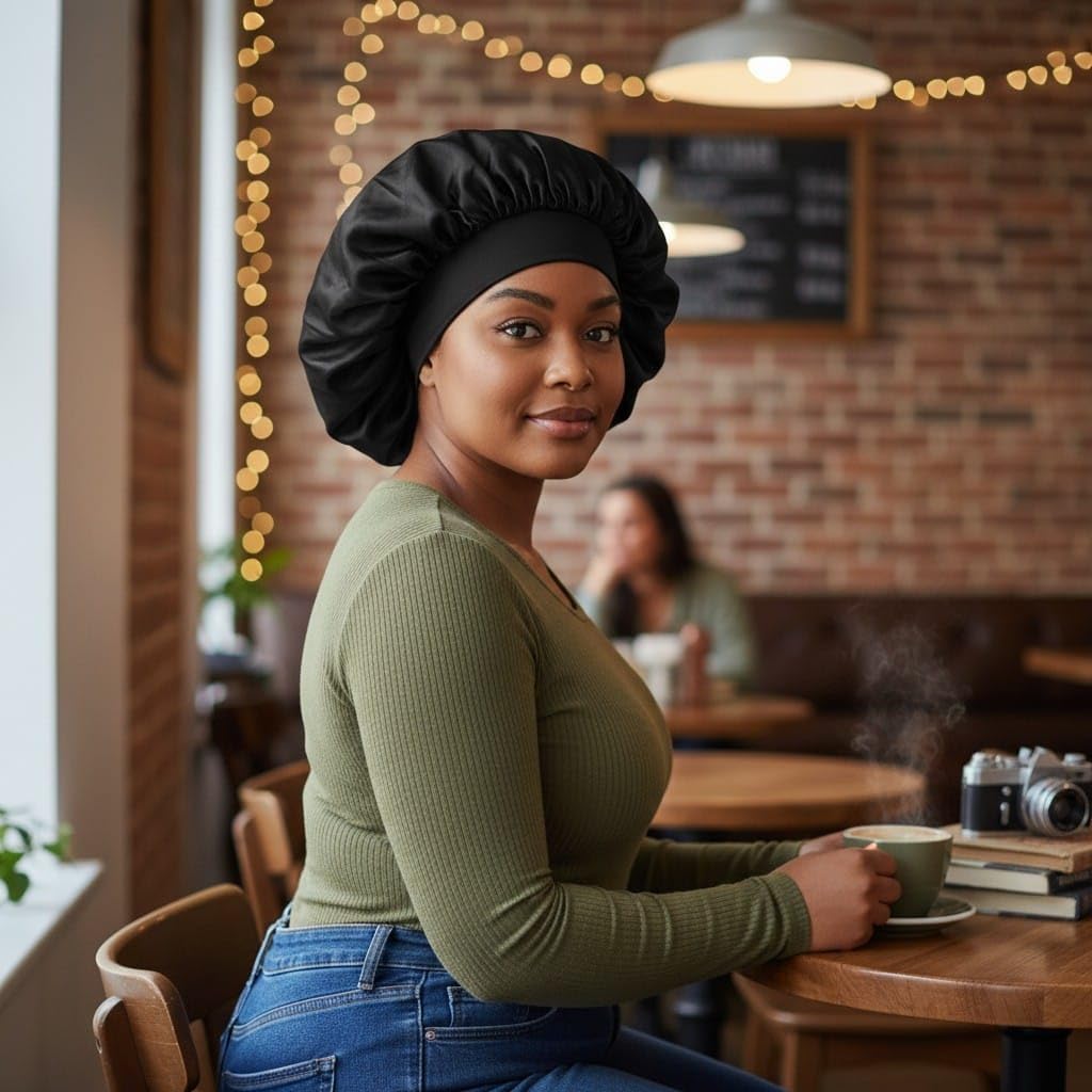 Satin Bonnet for Sleeping Double Layer Hair Bonnet for Women