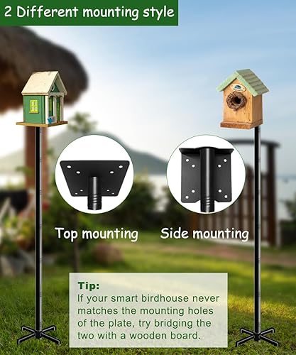 Miniatura 6 de Kit de montaje en poste para casa de pájaros de 90 pulgadas, poste alimentador de pájaros ajustable y resistente para exteriores, juego de postes