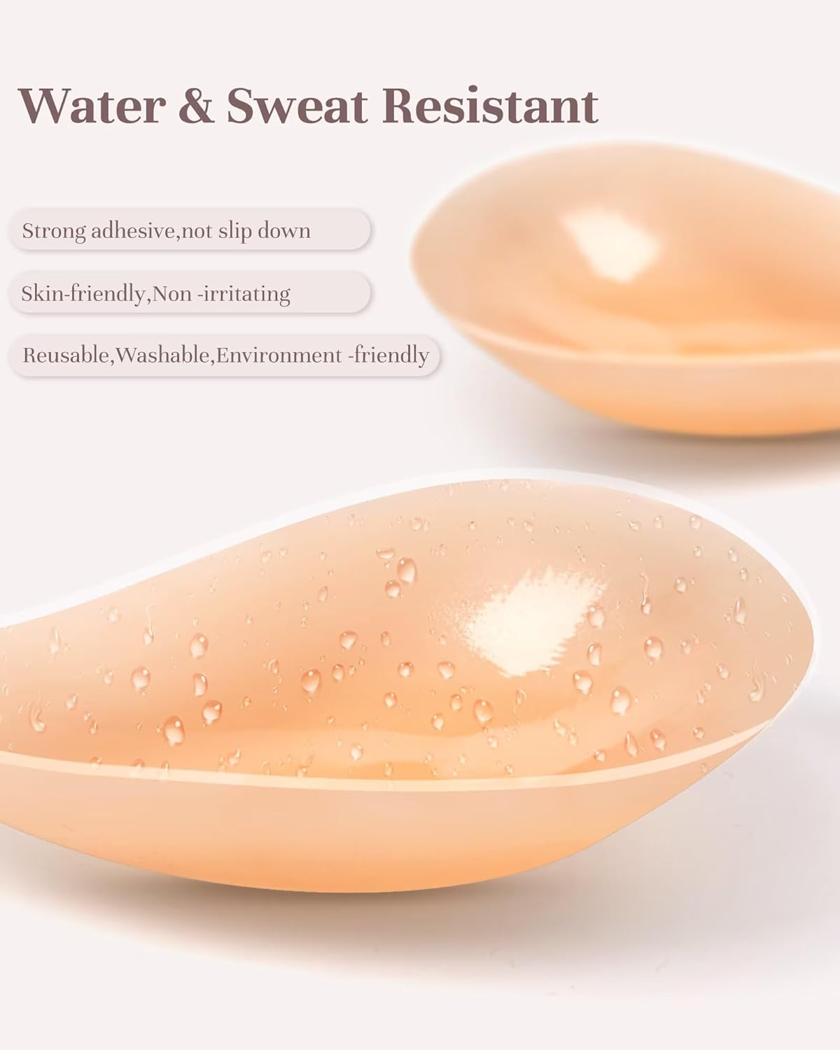 APOWUS Sticky Bra Push Up, Adhesive Backless Strapless Bras for Big Busted Women with Reusable Nipple Covers - Image 2