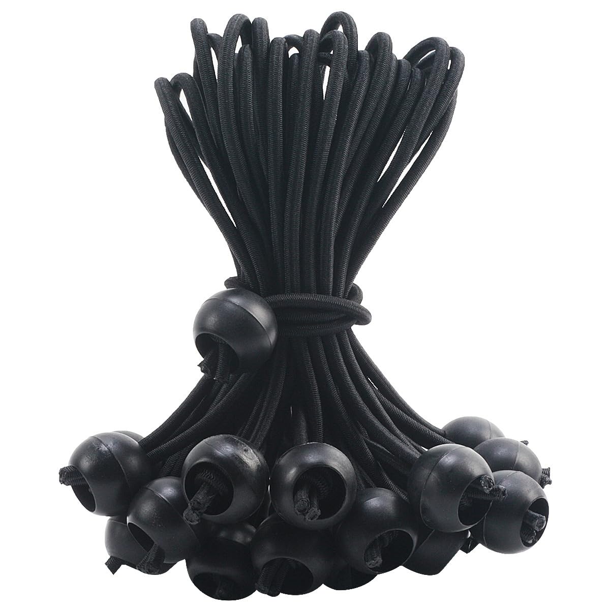 40 PCS Tarpaulin Bungees Balls- 4 Inch Bungee Cords with Balls for bungee straps, Tarpaulins, Banner, Tarp, Pavilions, Tents, Bungee Hooks, Holder, Flag Poles, Black ﻿ ﻿