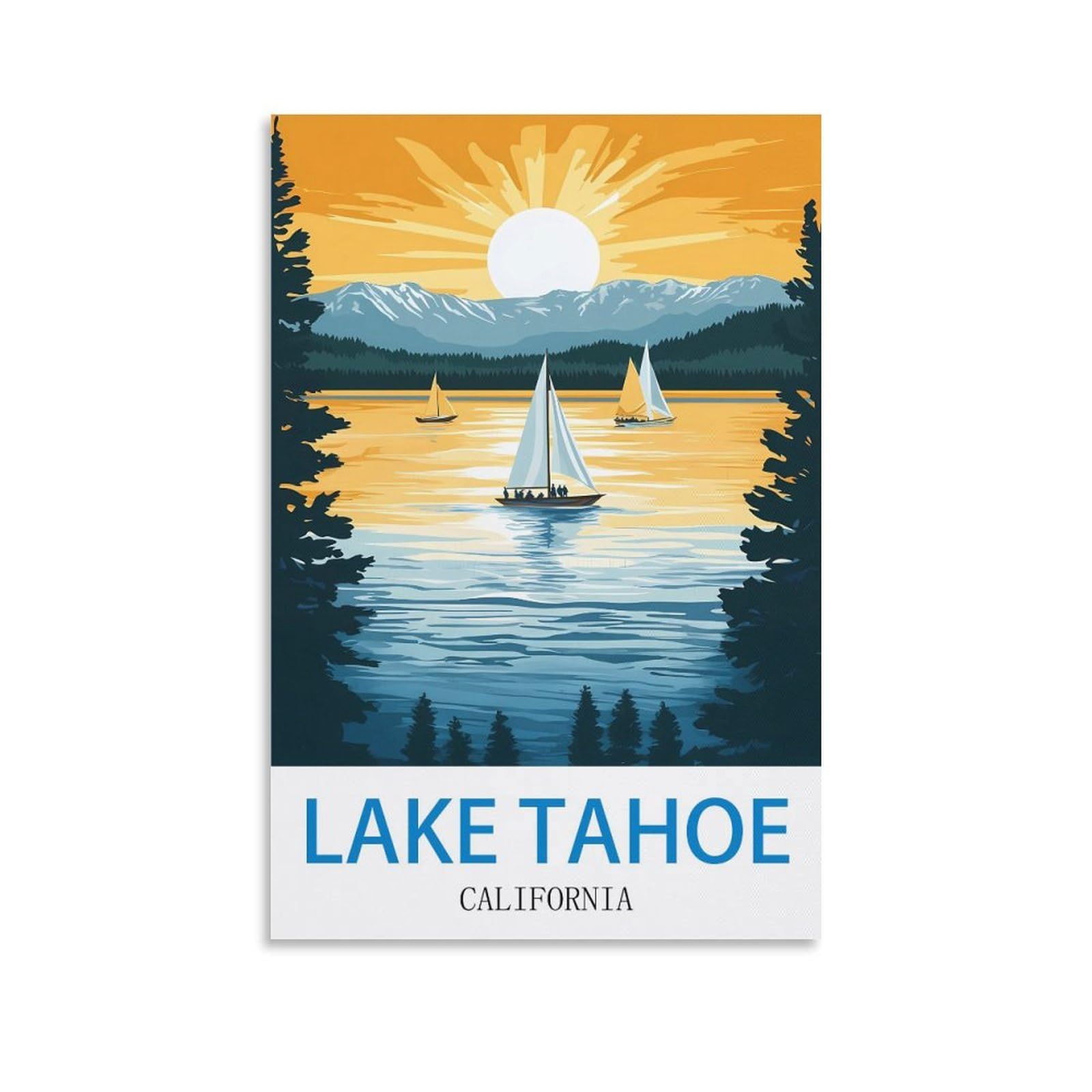 EZMLFA Diamond Painting Art Kits,California Lake Tahoe,5D Diamond Painting Kit for Adults Beginners, DIY Full Round Drill Gem Art Kits for Home Decor 30x40cm