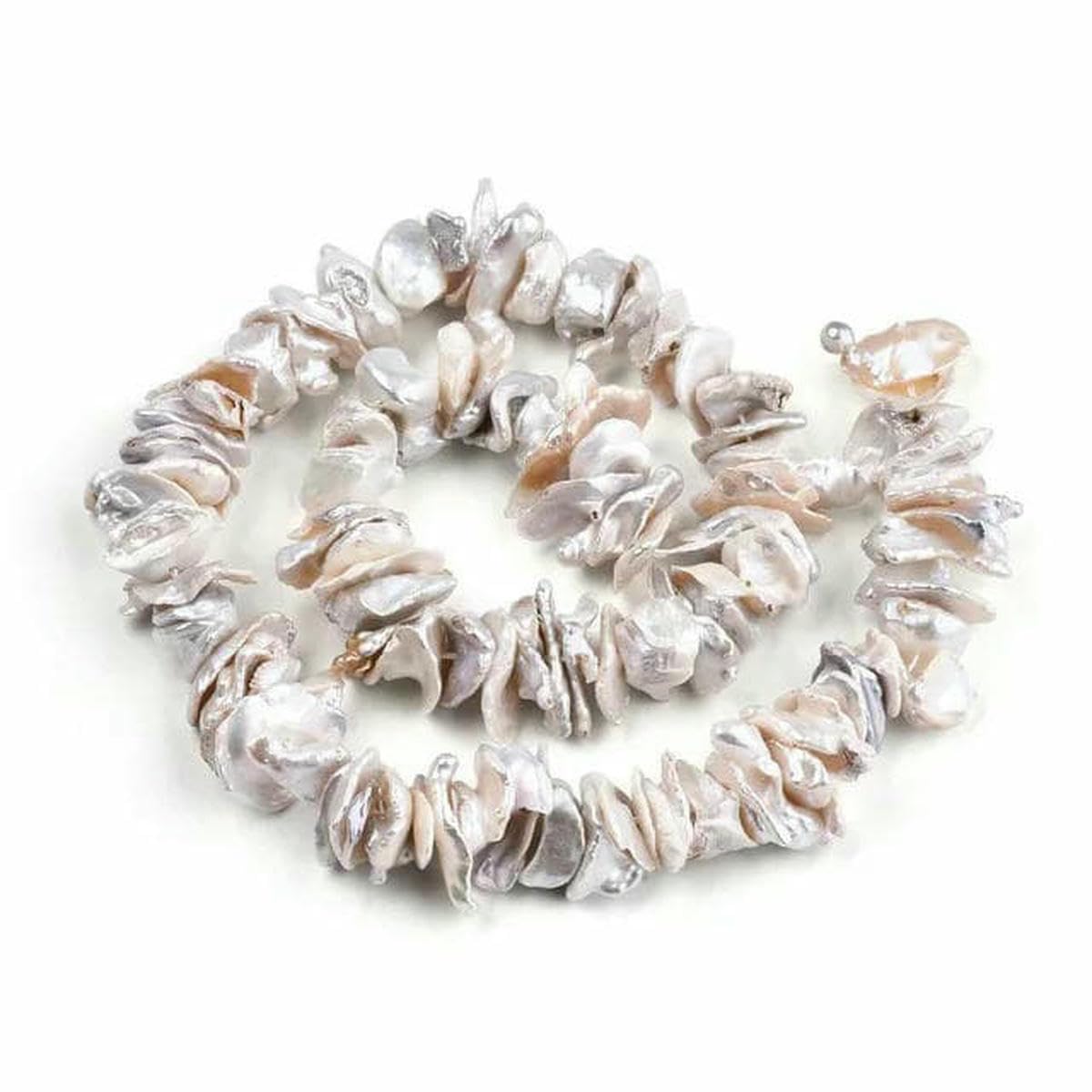 Perles nucléées blanches antiques, 1 brin, pour la fabrication de bijoux, bracelets, colliers, accessoires artisanaux, décoration-D