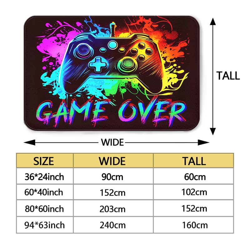 Image of Gaming Rug for Boys Room - Gamer Rug with Game Controller Design for Esports Room, and Boys' Game-Themed Bedroom 60x40 inches
