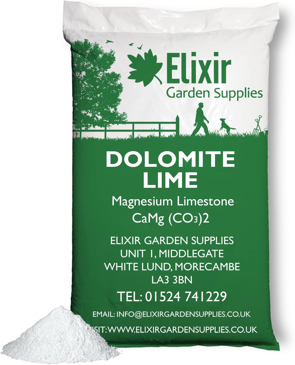 Elixir Gardens Dolomite Lime Fertiliser & Soil Improver 500g25kg