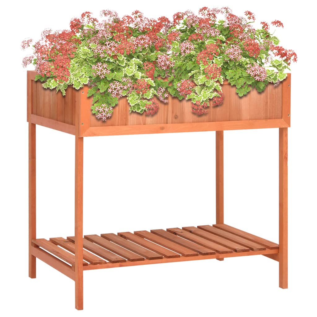 Vaso per erbe aromatiche, 80 x 60 x 80 cm, in legno massello, aiuola rialzata per erbe aromatiche con inserto e divisori per fino a 8 piante, con ripiano inferiore per attrezzi da giardino