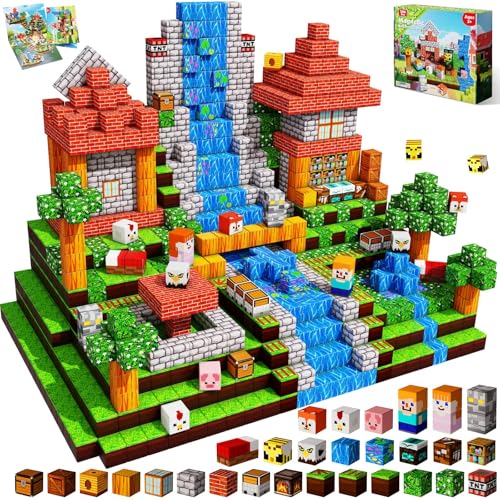 Annexfun 200 PCS Magnetic Blocks - Magnetic Building Blocks, Stacking Magnets for Kids, Sensory Toy for STEM Montessori Sensory Toys for Kids 3+ Boys and Girls Christmas Birthday Gifts