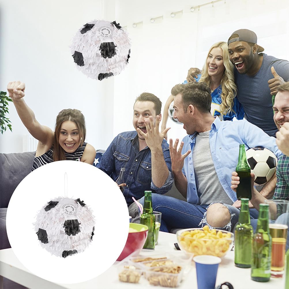 2pcs Soccer Ball Pinata with Stick, Football Birthday Party Supplies, Sports Birthday Decorations for Party Fun