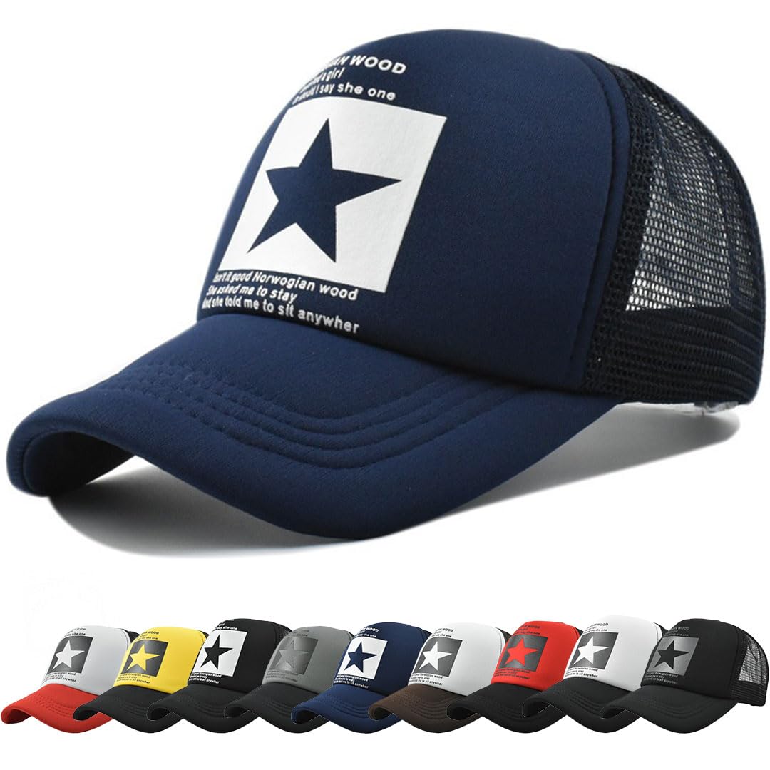 Gorras de Hombre Beisbol Pentagrama de Malla Respirable Gorra el Sol Moda Bordado Gorra Running Cierre de Hebilla Malla Ajustable Sombrero Verano Gorra Beisbol — view 16