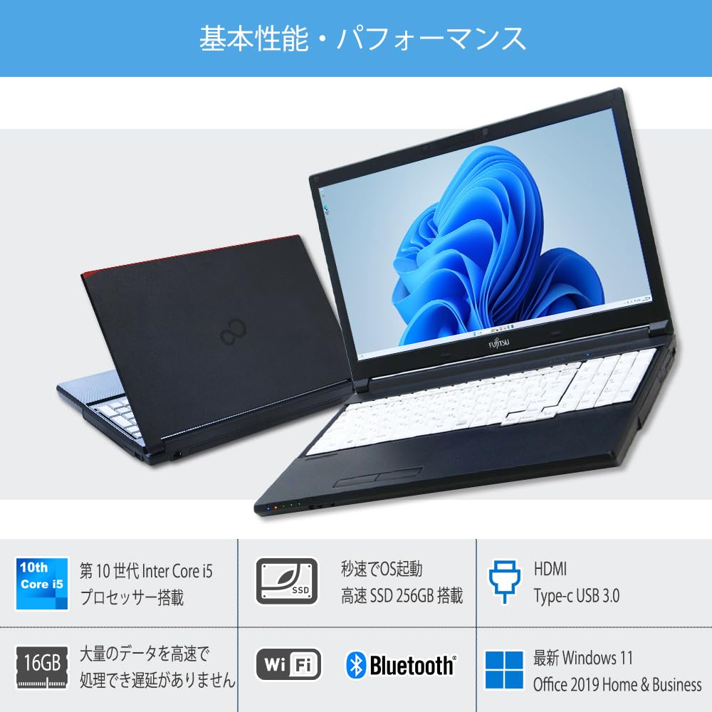 Windows11 オフィス付き　FUJITSUノートパソコン FMVA51J3BN.jpg?crop=center&
