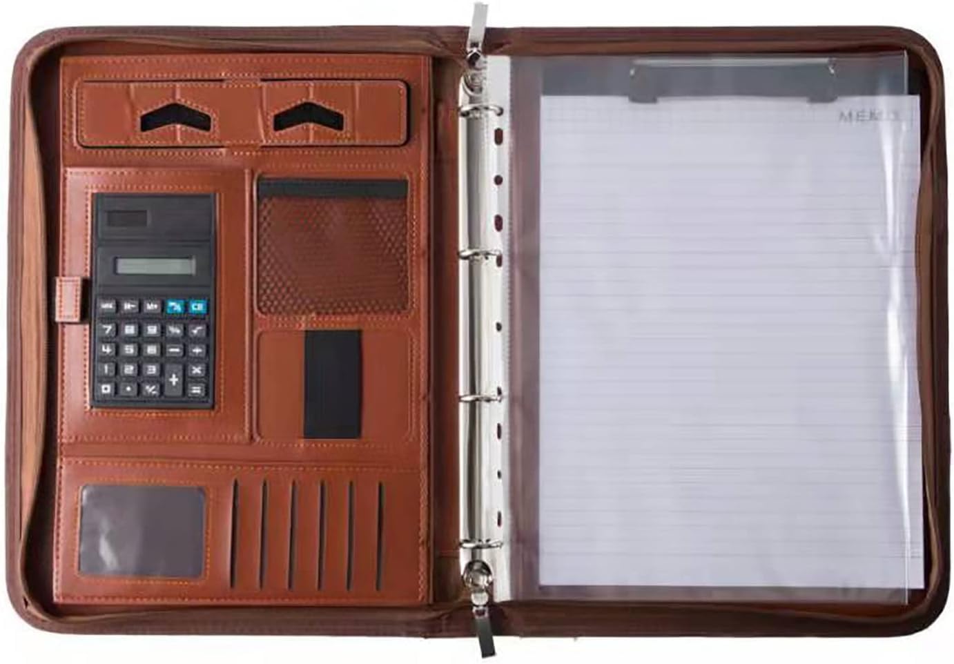 Segregator do portfolio Teczka konferencyjna A4 Teczka A4 z kalkulatorem do noszenia w ręku Teczka menedżerska do flipchartów biurowych do pracy w biurze(Black)