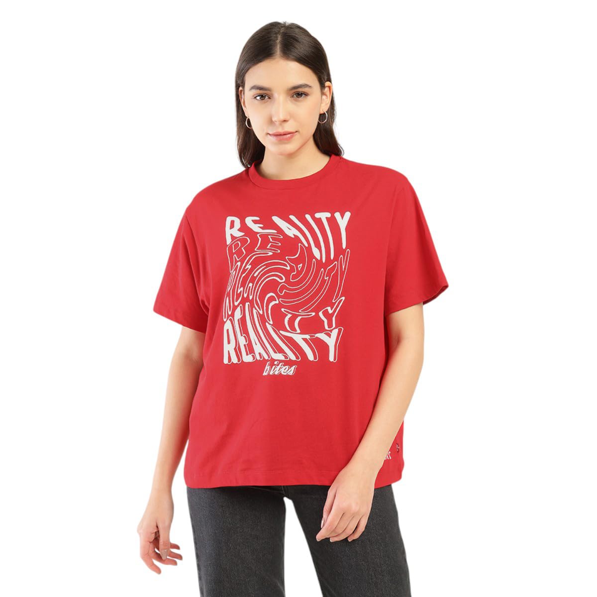 Women's Solid Oversized Polo T-Shirt