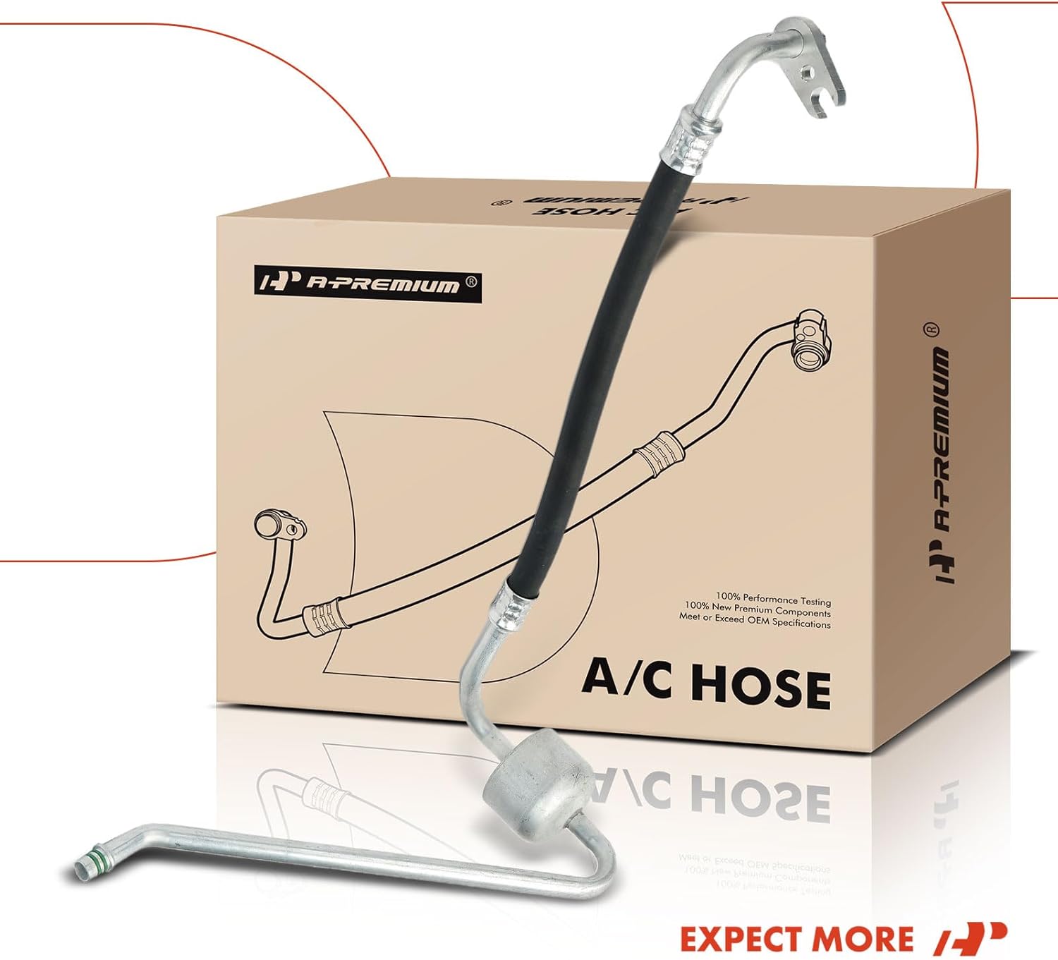 A-Premium A/C Suction Line Hose Assembly Compatible with Chevrolet Malibu 2007-2012, Pontiac G6 2006-2010, 2.4L 3.5L 3.9L, Compressor to Evap