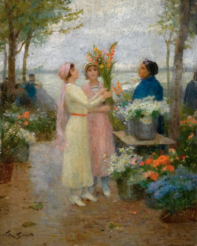 Impression sur toile Glaïeuls Gabriel Gilbert 60x90cm de qualité