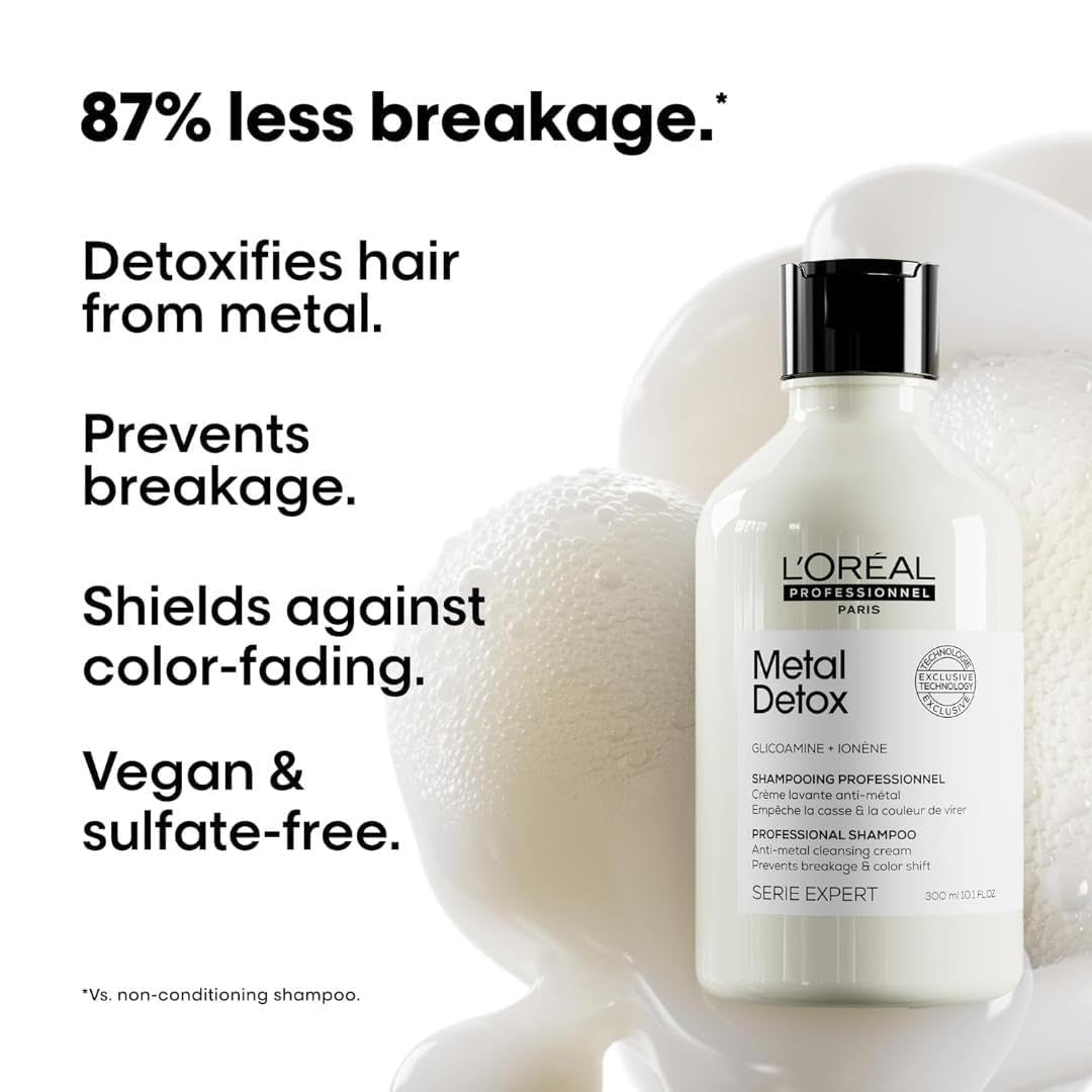 L’Oréal Professionnel Rutina Metal Detox, para Cabello Dañado o Teñido, Color más Duradero y Brillante, Evita la Rotura, Serie Expert
