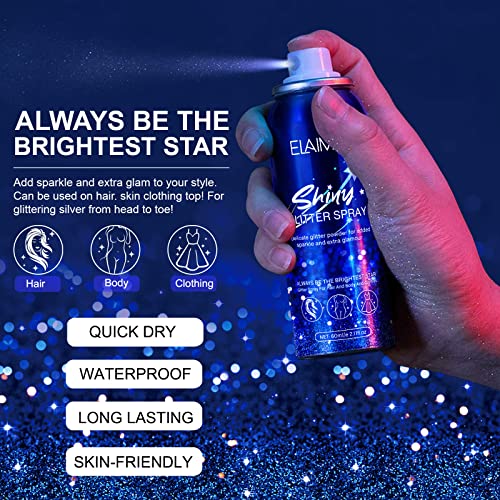 Shiny Glitter Spray, Body Glitter Spray, Hair Glitter Spray, Glitter Spray For Hair And Body ( 2.11 Oz ) #TOP1