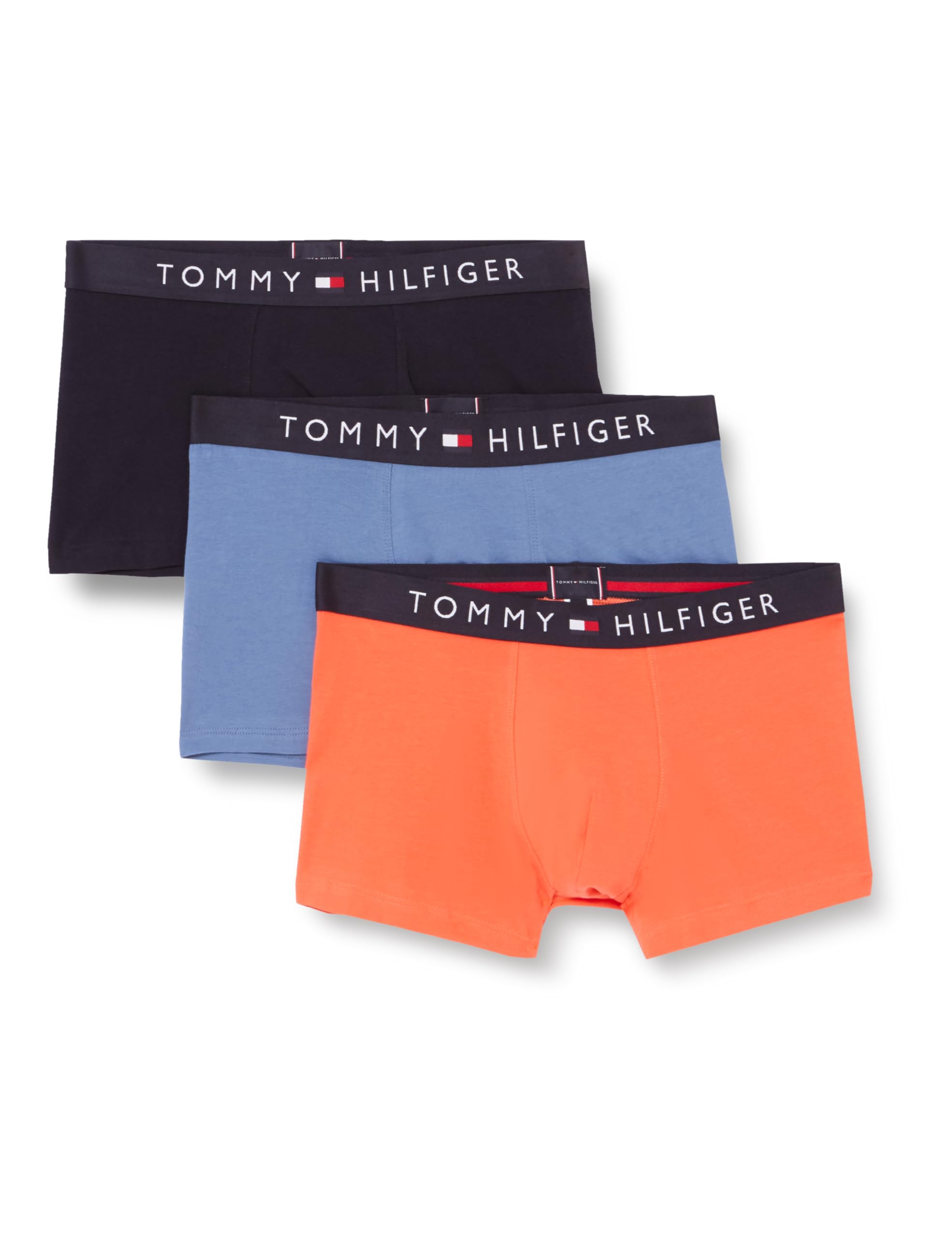 Tommy Hilfiger Herren 3er Pack Boxershorts Trunks Unterwäsche, Mehrfarbig (Crushed Coral/Des Sky/Iron Blue), S