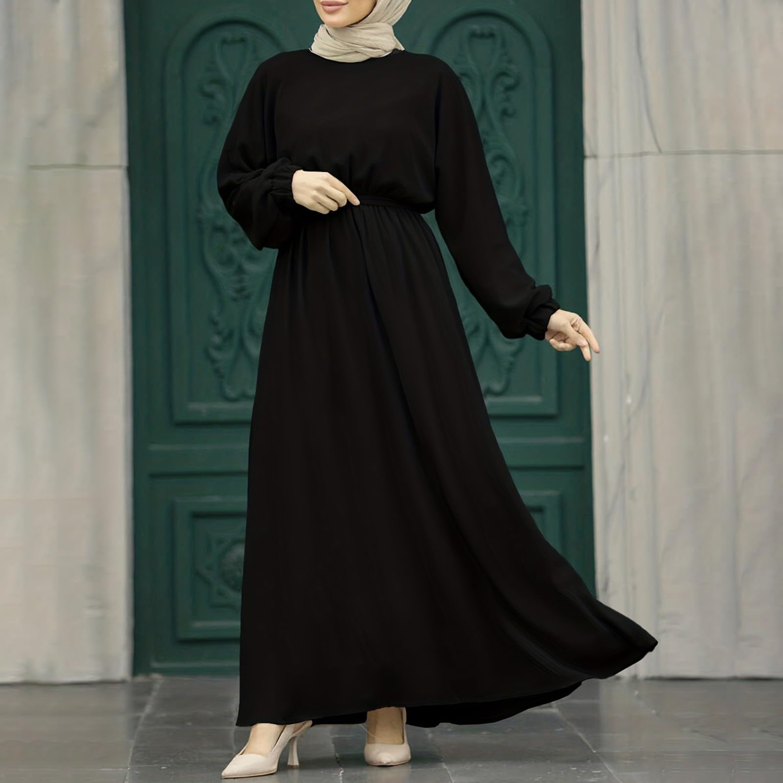 Gebetskleidung Für Frauen Blumenmotiv Muslim-Kleider One-Piece Abaya Mit Reißverschluss Islamischen Kleid Ramadan Traditionelle Kostüm Robe Anzug