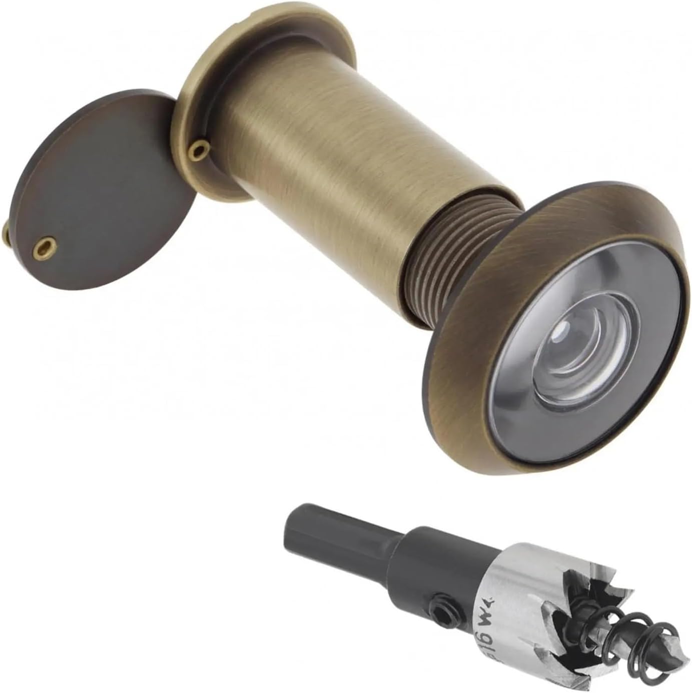 Mirilla para puerta 2 piezas 16mm ángulo 200 grados Lente óptico HD para seguridad grosor puerta 1.57-2.56 pulgadas miniatura 1