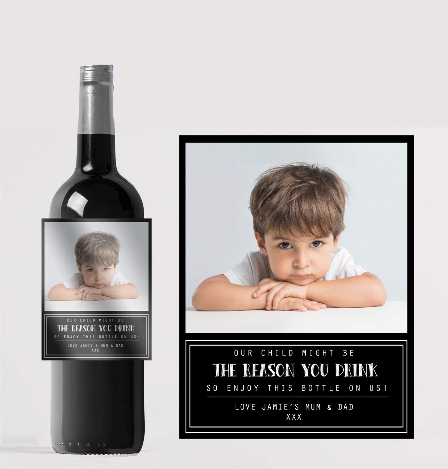 forefrontdesigns Personalised Photo Wine Bottle Label – Custom Wine Labels & Stickers for Bottles – Perfect for Weddings, Birthdays, Anniversaries & Special Events — image 1