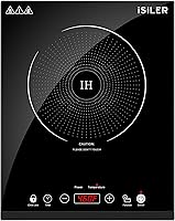 iSiLER 1800W Portable Induction Cooktop - Sensor Touch, Kids Safety Lock, 18 Power & 17 Temp Levels, 3-Hour Timer, Easy Clean Hot Plate