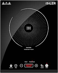 Portable Induction Cooktop with 1800W Power and Safety Lock