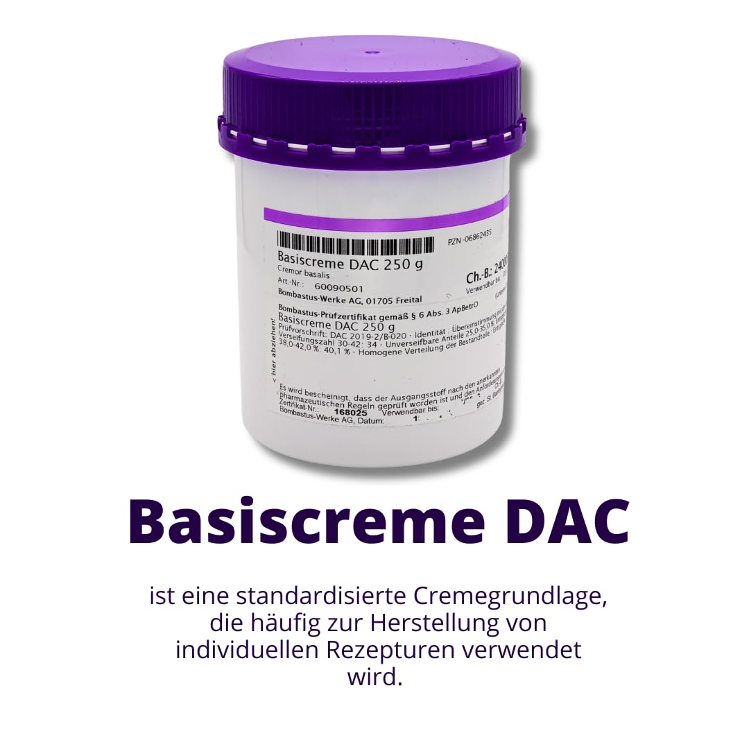 Basiscreme DAC 3x 250 g I Hautpflege I Neurodermitis, Psoriasis, Schuppenflechte, Akne I Trockene Haut I Juckreiz I Subakut-chronisch entzündliche Hauterkrankungen I Spar-Set plus Pharma-Perle