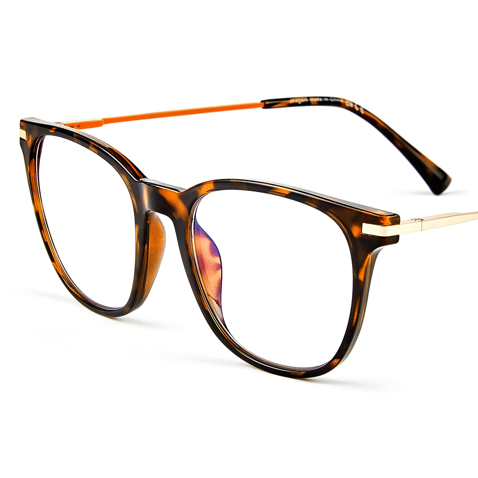 Blaulichtblockierende Brille für Damen und Herren, quadratischer Rahmen, Metallbügel, Anti-Überanstrengung und UV-Blendung, JF6231