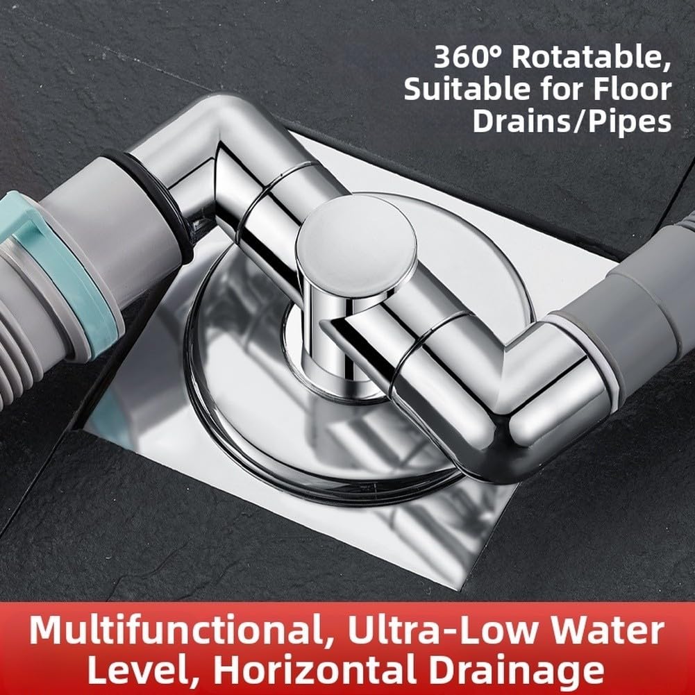 Conector Tubo Desagüe Lavadora ABS Giratorio 360°