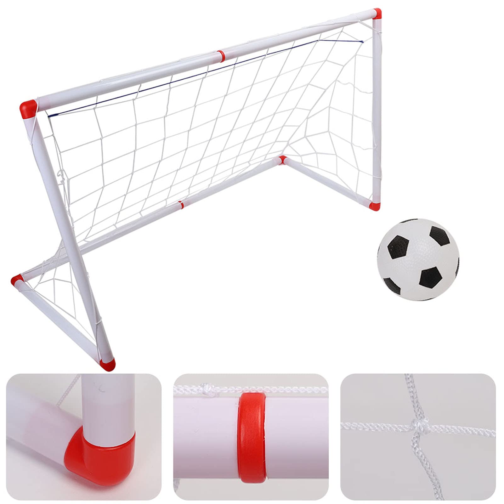 Generic Zestaw Siatek do Mini Piłki Nożnej na Zewnątrz, do Gry Sportowej dla Dzieci - Lekka, Trwała Bramka Piłki Nożnej z pompką Przydomowego Ogrodu