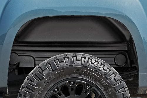 Rough Country Rear Wheel Well Liners for Chevy Silverado 1500 (2007-2013) 2500HD/3500HD (2007-2010) - Heavy-Duty Rear Fender Liners for Mud & Debris Protection, Made in USA