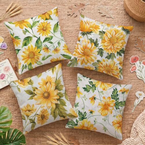 Housses de coussin 60x60cm en velours premium style fleur orange double face - 2