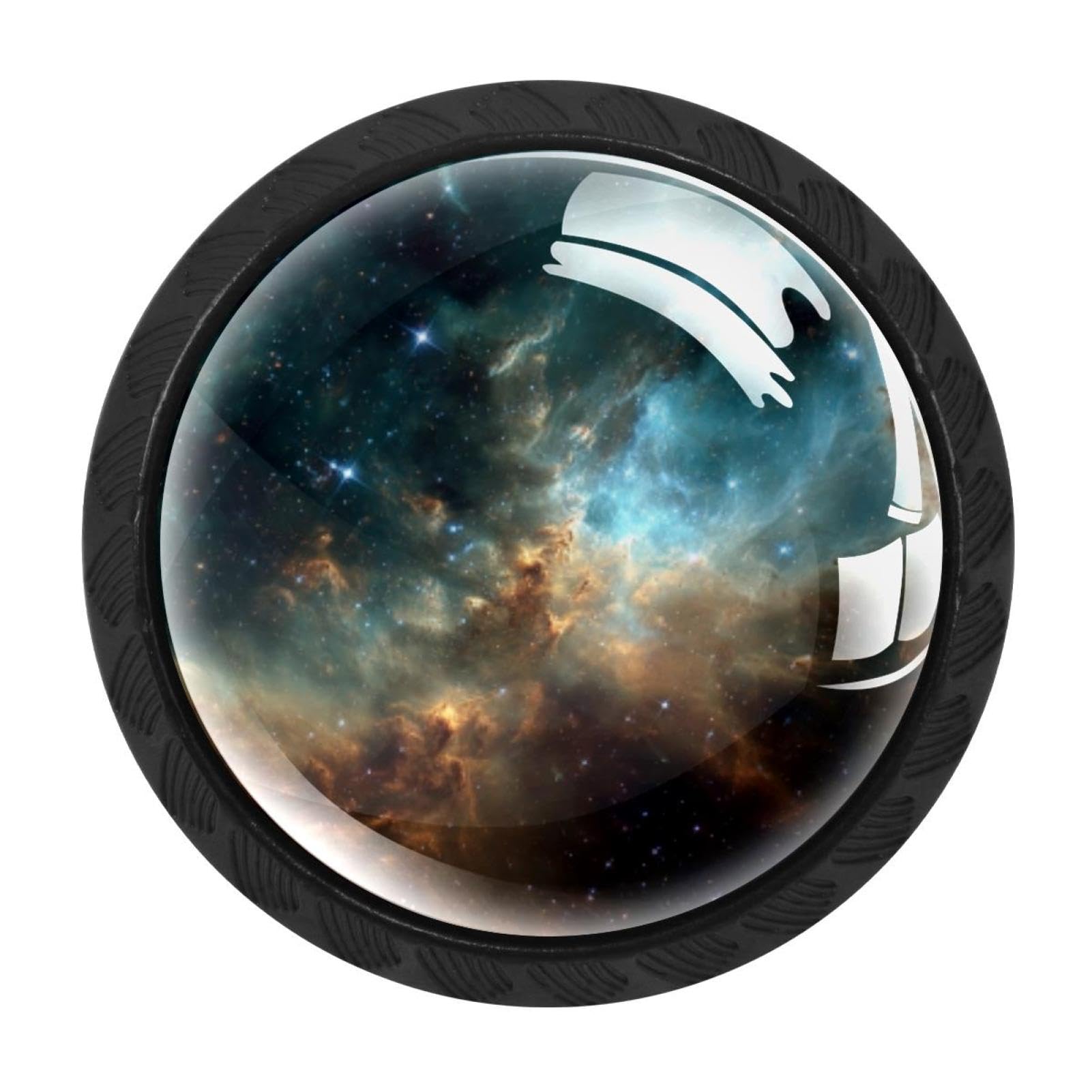 Chenzzzz Multicolored 10 Outer Space Star Nebula (1) Drawer Knobs Pull Handles 4 Pcs Glass Cabinet Drawer Pulls For Home Kitchen Office Cabinet Cupboard