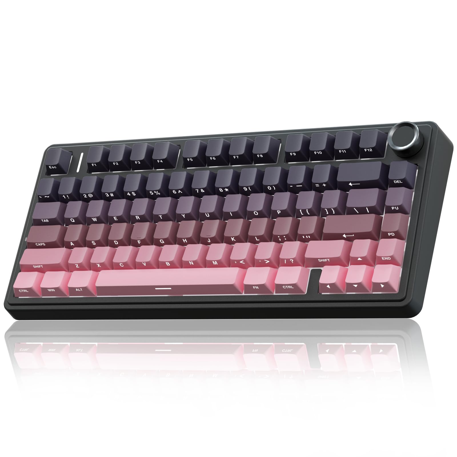 AULA F75 75% Wireless Mechanical Keyboard,2.4Ghz/Type-C/BT5.0 Gaming Keyboards,Advanced Structure,Side Engraved,RGB Backlight,Hot Swappable Custom Keyboard for PC/Mac (Black) — view 9