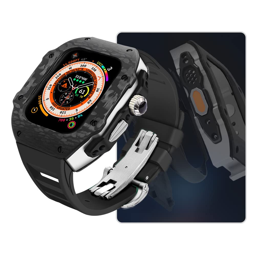 Boîtier carbone pour Apple Watch 8 Ultra et bracelet fluor - 7