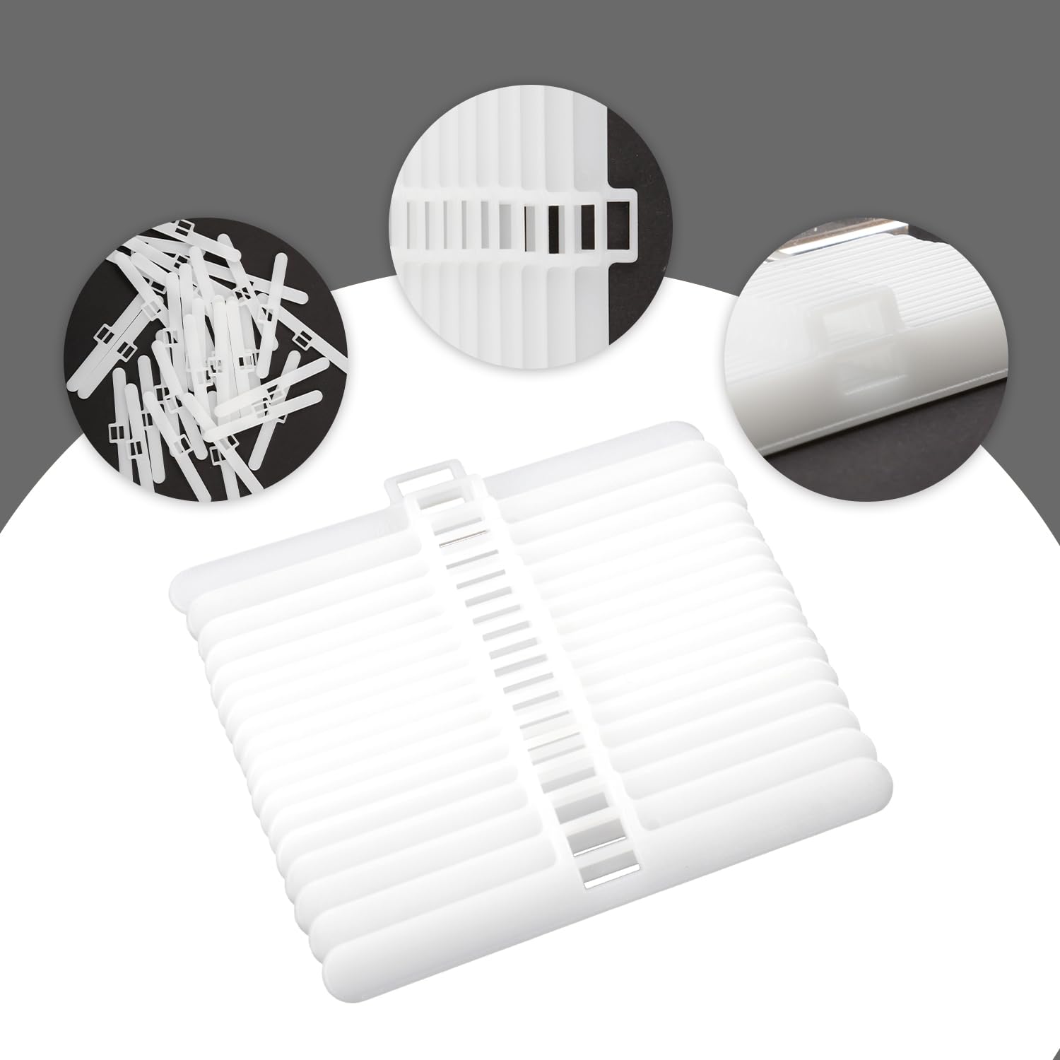 Luckious Vertical Blind Top Hangers,White Vertical Blind Double Hole Top Hangers Replacement for 89 Mm Slats Repairing(50Pcs) - Image 3
