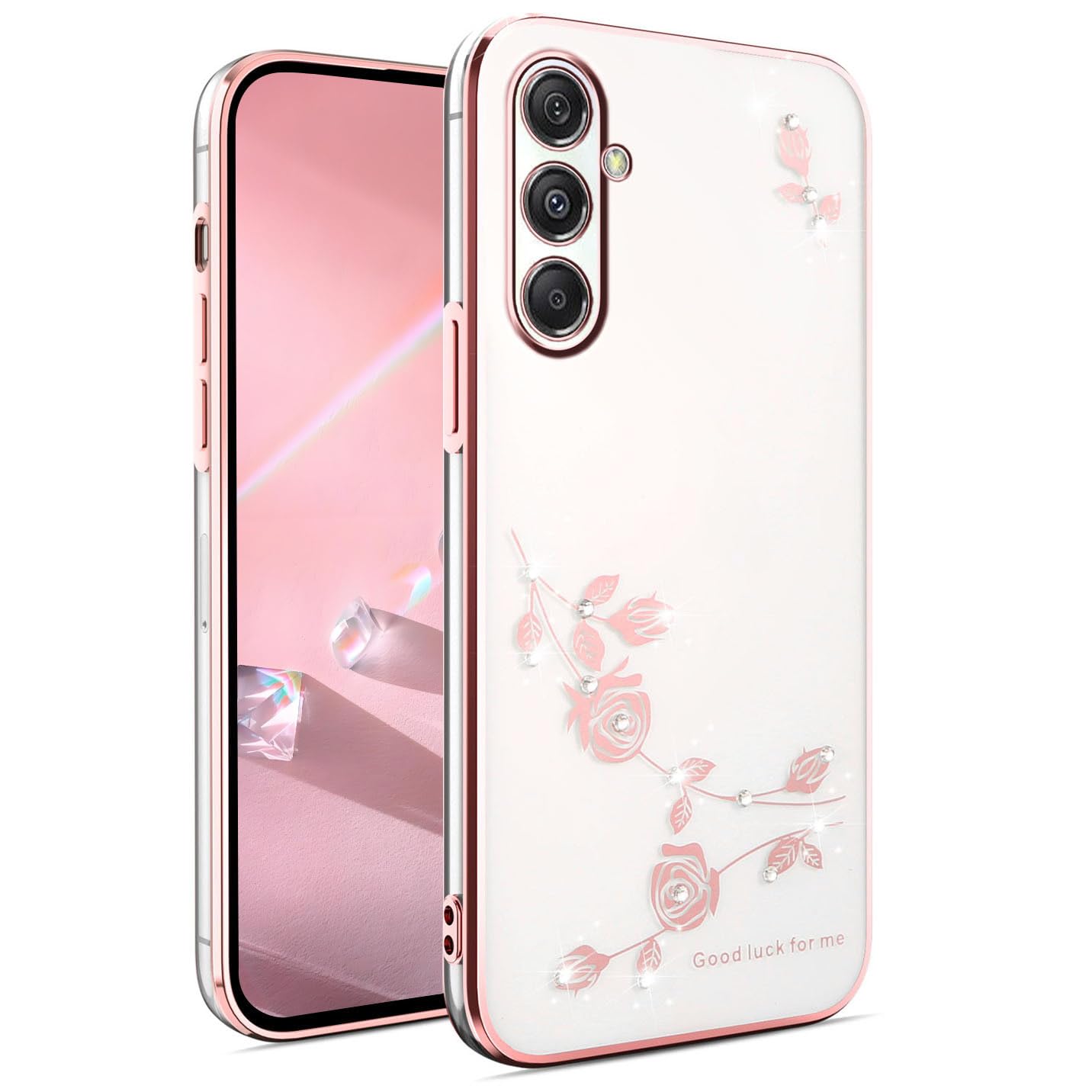 BORYA Hülle Für Xiaomi Redmi Note 13 5G – Glitzer-Blumen-Design, TPU, Stoßfest, Transparent, Blau