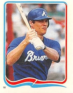 1985 Fleer Star Stickers Baseball #18 Dale Murphy Atlanta Braves Official MLB Album Sticker measuring 1 15/16" Wide x 2 1/...