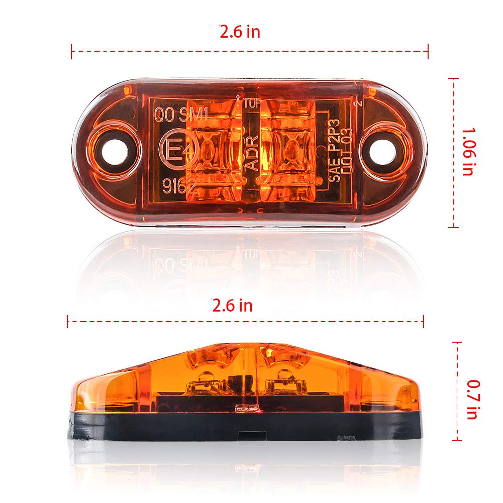 Luz de marcador lateral, luces de trabajo JinXiu de 10 piezas, 12 v, impermeable, lámpara externa de advertencia, luz trasera, luz de señal de camión de remolque automático