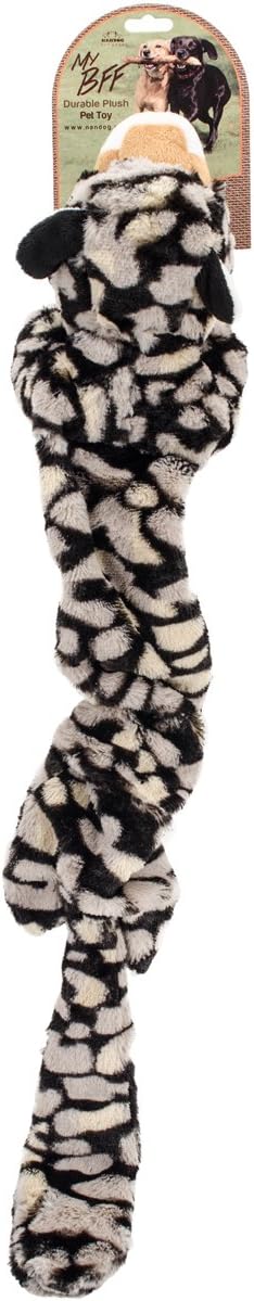 NANDOG Pet Gear Leopard My BFF Elastic Body Plush Dog Toy, Grey