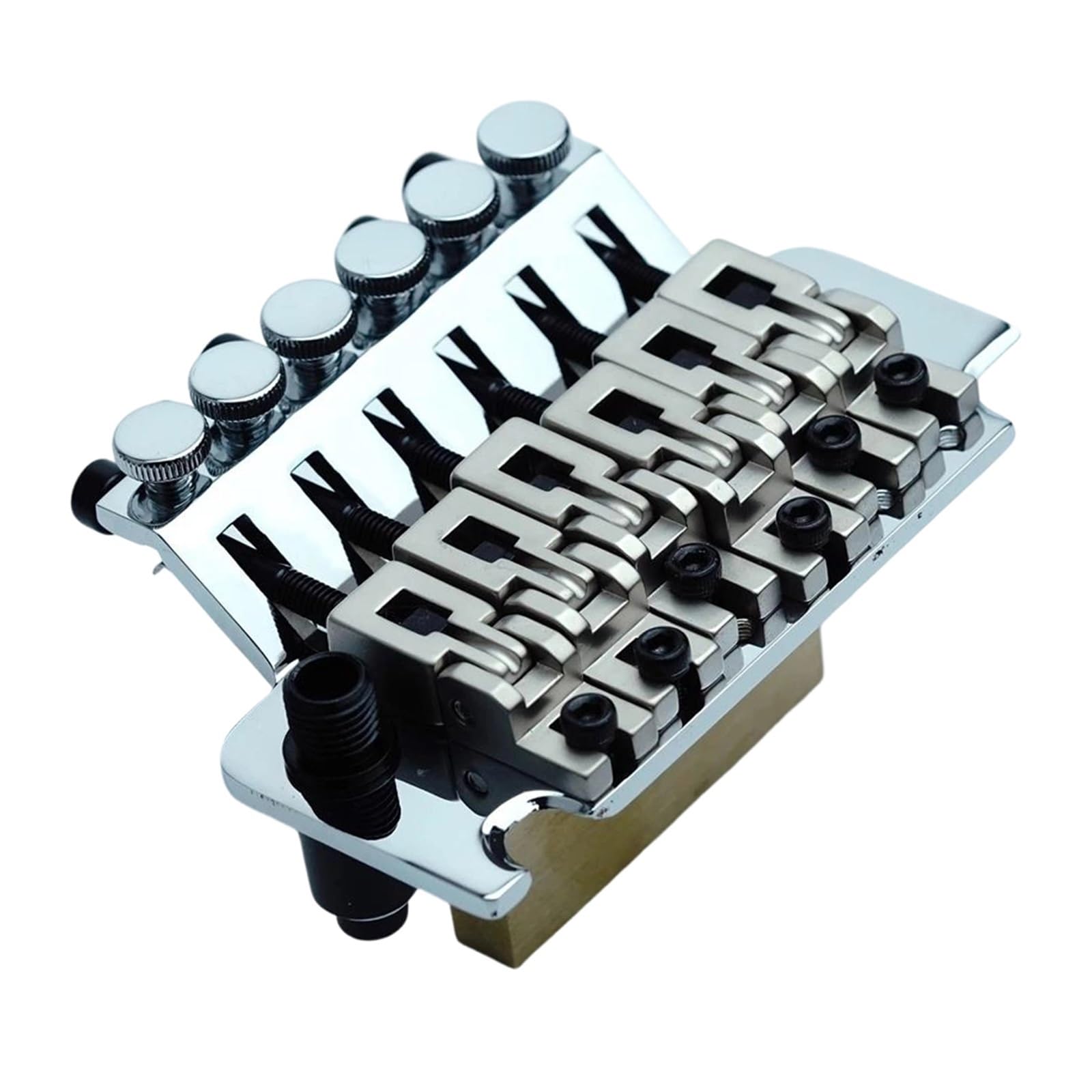 Mostek Gitarowy Podwójna Podstawa Mosiężna Tremol 6 Strunowa Gitara Elektryczna Podwójny Mostek Blokujący R2 42mm/R3 43mm Nakrętka Chrom Czarny(Chrome R3)