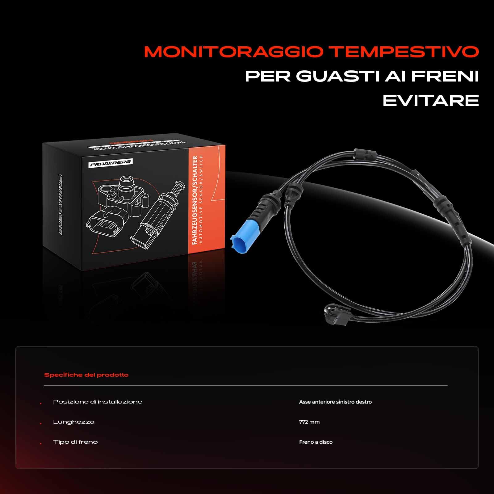 Frankberg Indicatore di usura Usura delle pastiglie dei freni Compatibile con X3 F97 G01 G08 X4 F98 G02 IX3 G08 X3 F97 G01 X3 Van G01 Replace# 34356870351