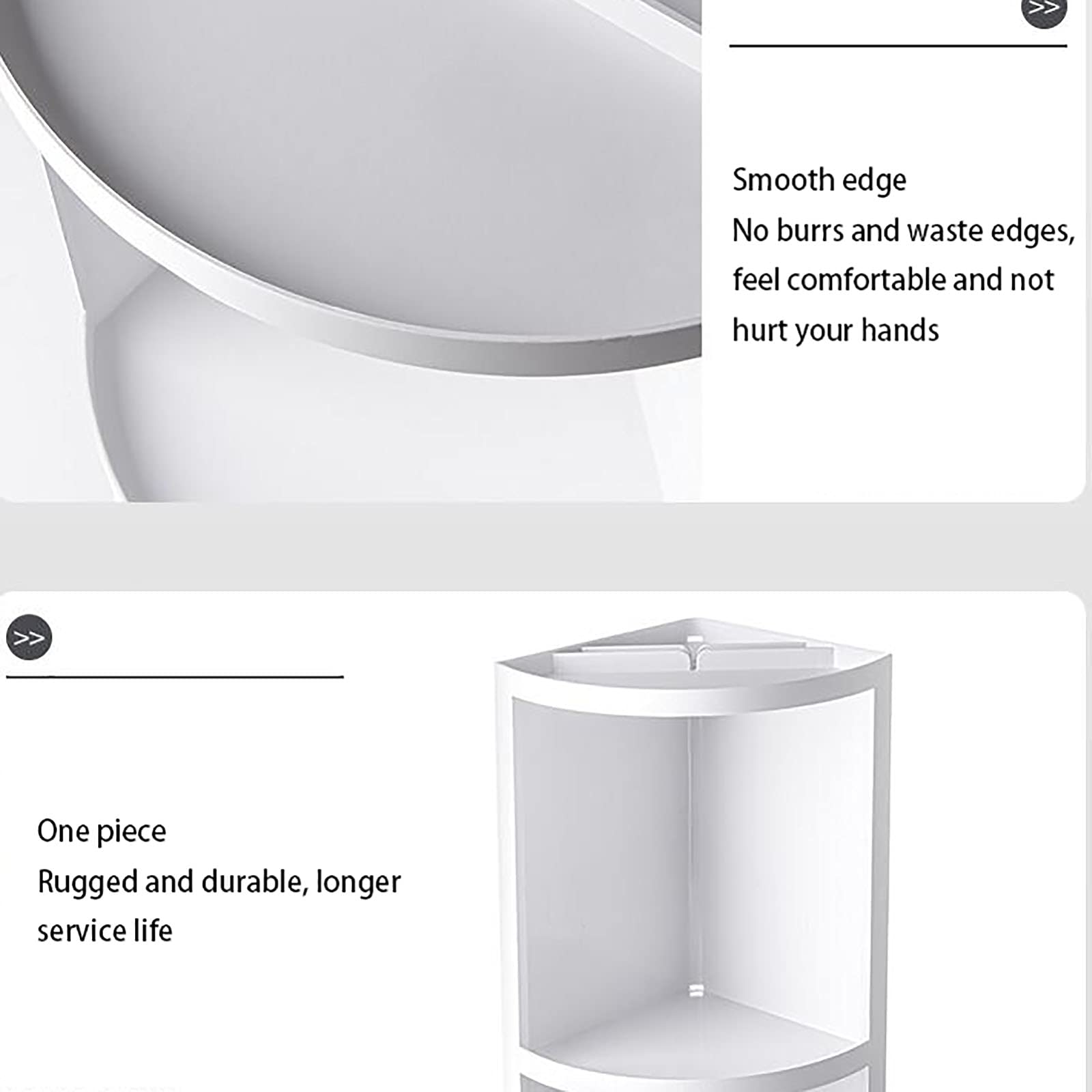 exquisitos estantes de baño Estante de baño montado en la Pared Esquina de baño triángulo Estante de Almacenamiento Organizador de Cesta de Ducha para Cocina baño Inodoro/Blanco