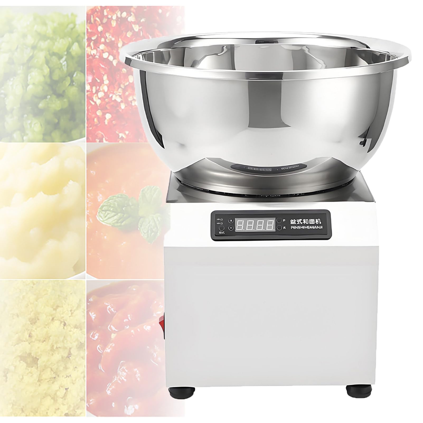 Impastatrice Professionale Doppia Rotazione 1400 Giri/Min Impastatrice a Spirale per Pizza e Pane in Acciaio Inox con Coperchio a Vista Vasca Rimovibile per Panetteria e Pizzeria 3kg