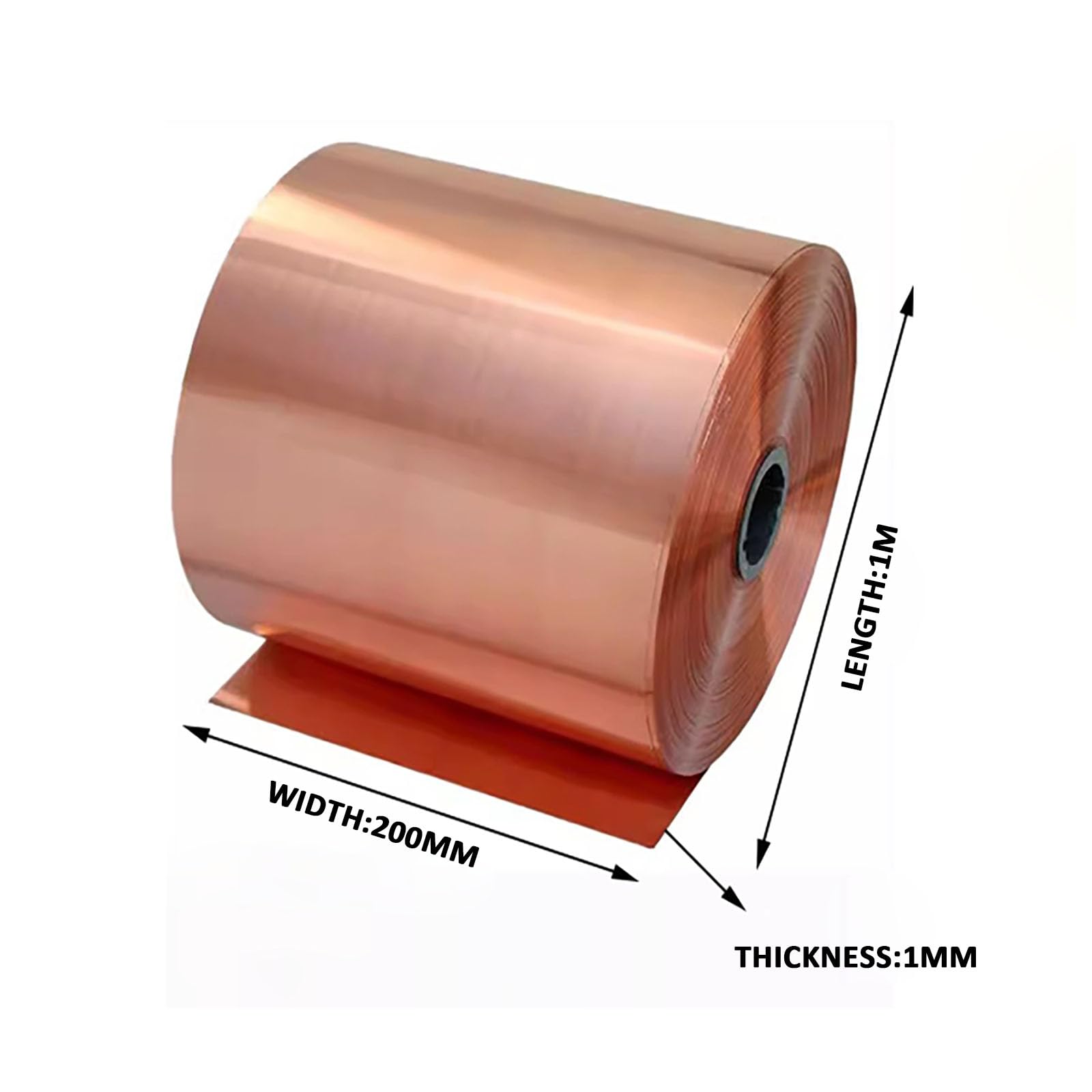 COYOUCO Thickness from 0.03mm to 1mm Copper Strip Width 200mm, Length 1 Meter Metal Foil Plate Suitable for DIY Project Electrical,1mm