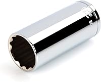 Vista 170 de TEKTON Juego de llaves de vaso de 6 puntos de 1/4 pulgadas de profundidad con riel, 11 piezas (5/32 - 9/16 pulgadas) SHD90105