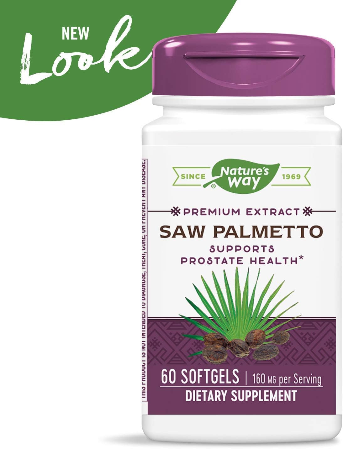 NATURE'S WAY SAW PALMETTO EXTRACT, 60 SGEL- 3 Pack