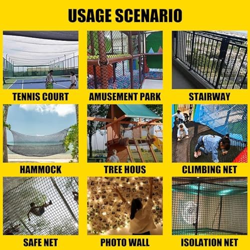 Durable Hemp Rope Climbing Net for Kids - Safe Cargo Net for Treehouse, Outdoor Playgrounds & Adventure Fun - 2m x 78.7"x118.1" - Ideal for Active Play!